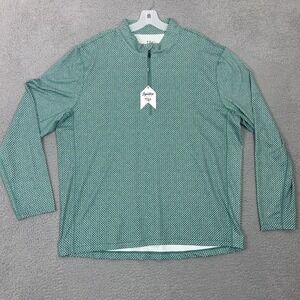 1764 Golf Iconic Quarter Zip Pullover Mens XL Green Ash Performance Stretch NWT